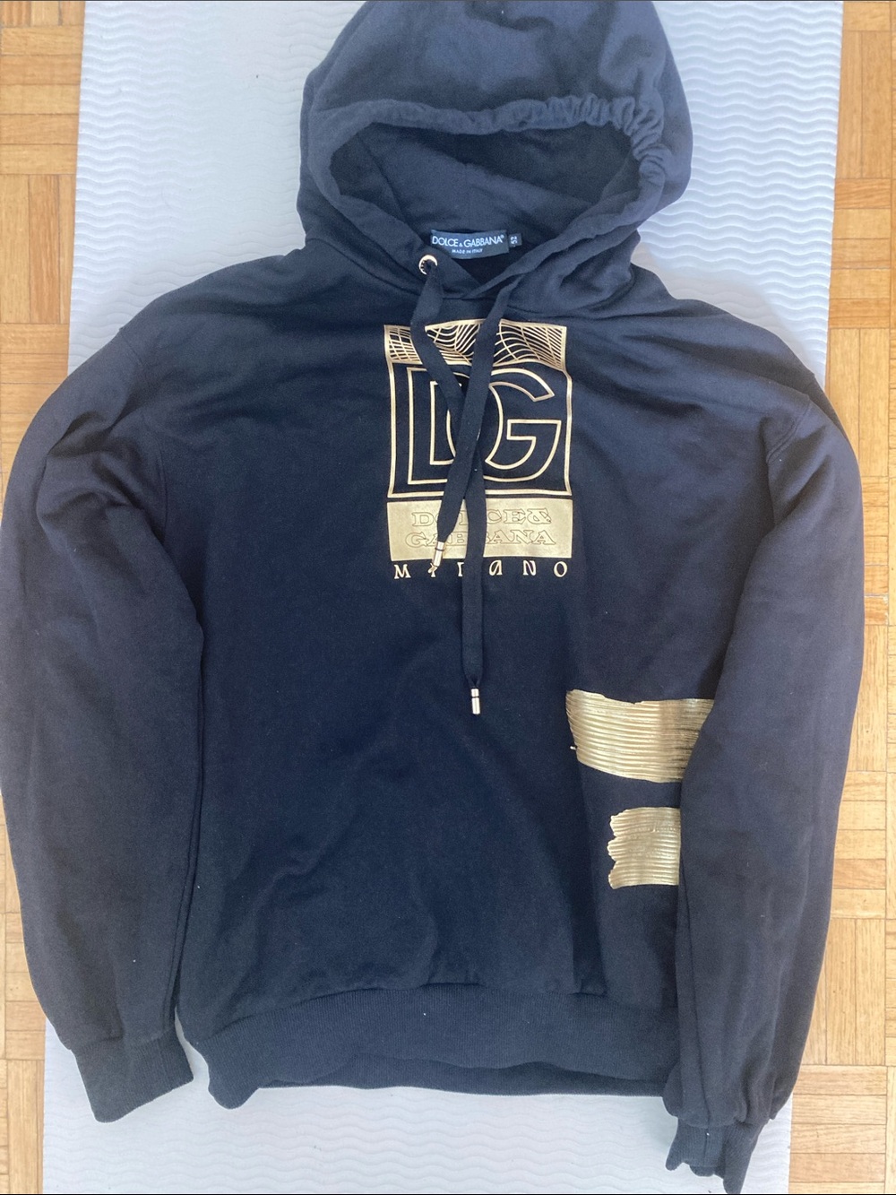 Dolce & Gabbana Black and Gold Milano Logo Hoodie